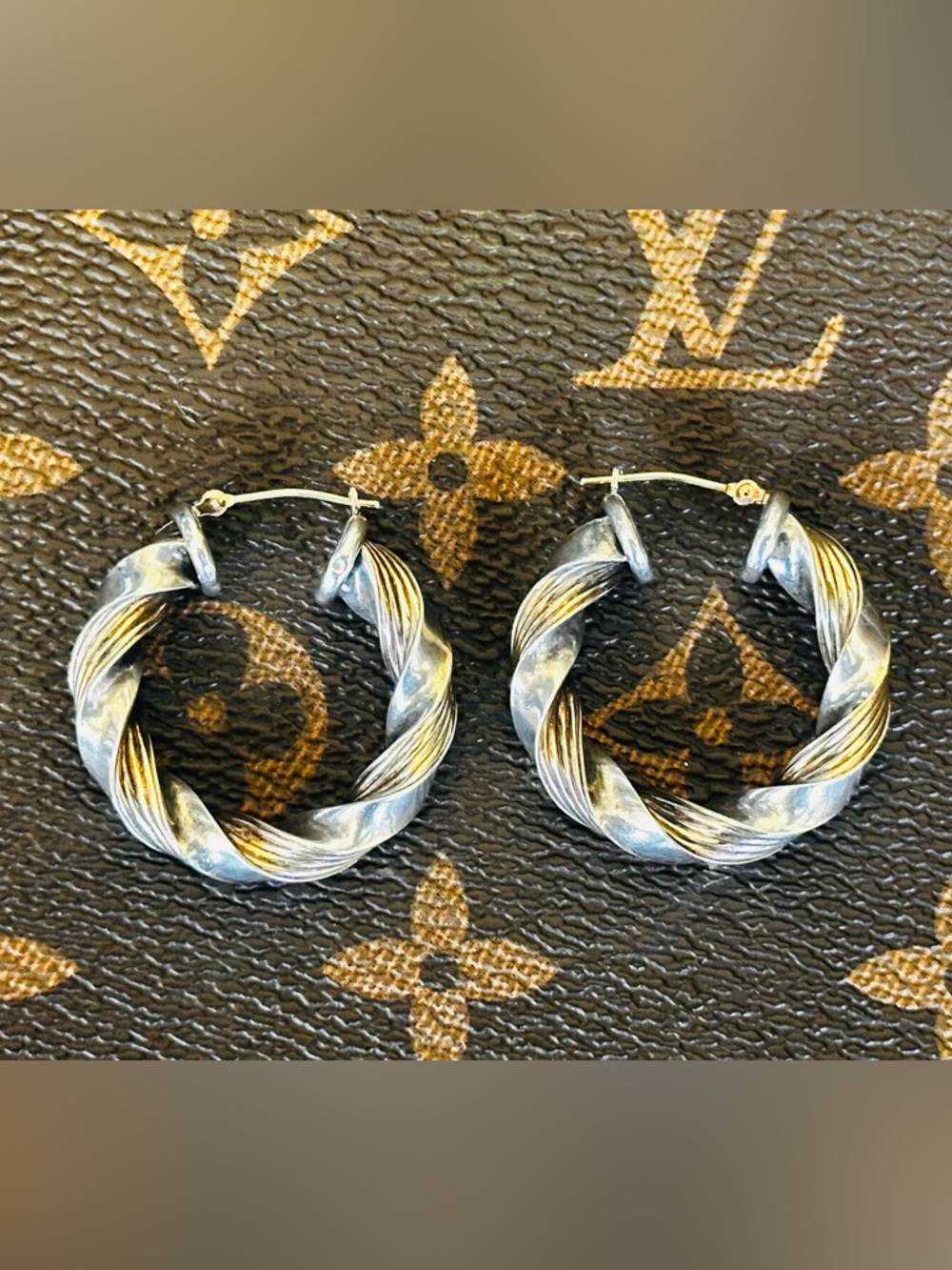 Peter Brams Designs Sterling Silver/14 Karat Yellow Gold Hoops For Pierced Ears - Picture 2 of 10